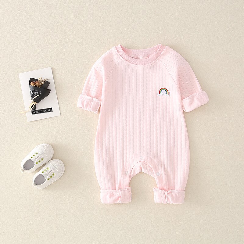 Baby Kleding Baby Gaas Romper Klimmen Pak Regenboog Herfst Jumpsuit