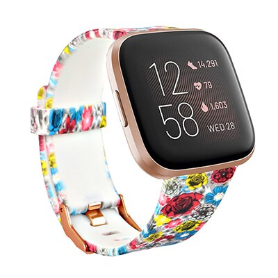 New Soft di Stampa Del Fiore Della Vigilanza di banda Per Fitbit Versa 2/Versa Lite/Versa Wristband Del Braccialetto Per Fitbit Fit bit Versa2 Cinturino In Silicone: 7 / S