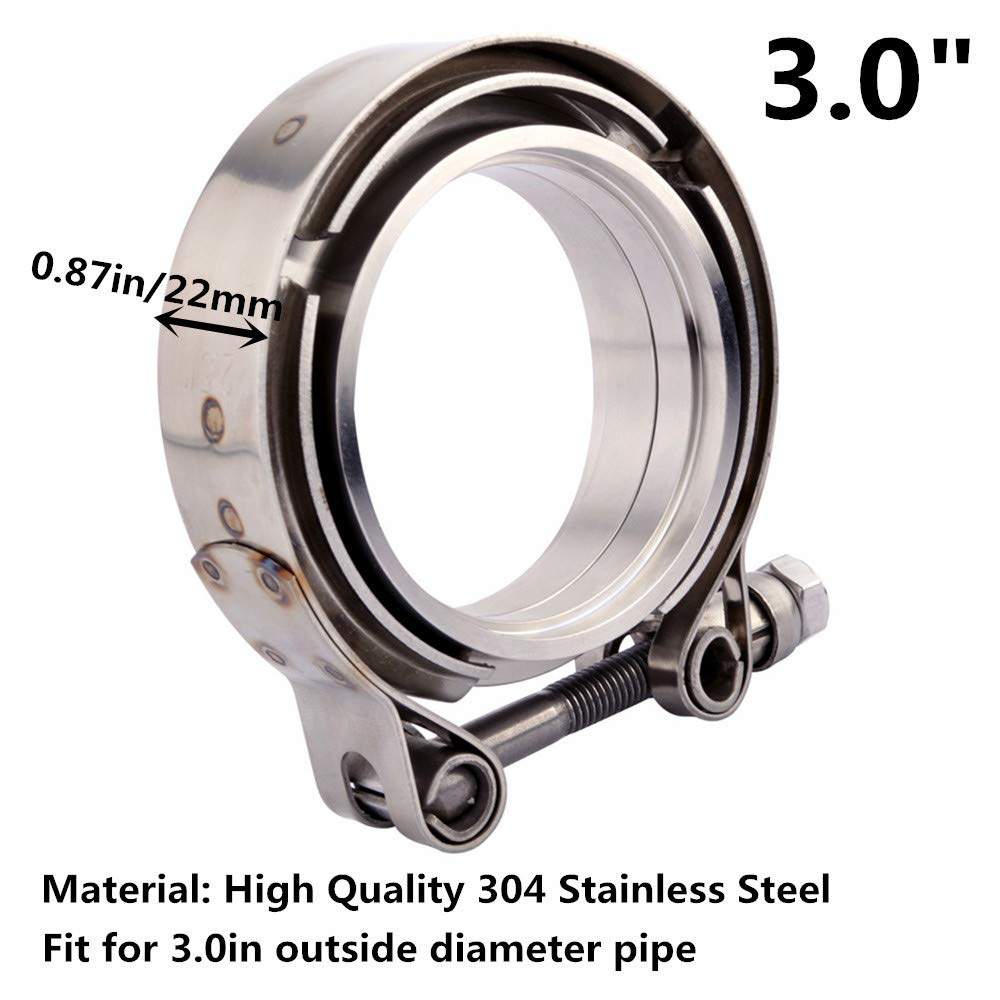 3.0” Stainless Exhaust V Band Clamp Male Female Flange V-Band Flange Kit For Turbo Downpipes Exhaust Connection