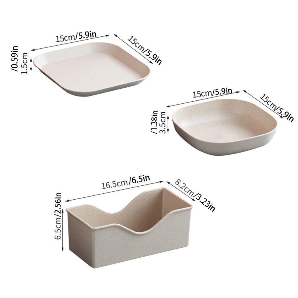 Multifunction Cutlery Set Plate Plastic Plate Spit Bone Snack Cake Dessert Candy Plate Dining Table Trash Plate Slag Plate