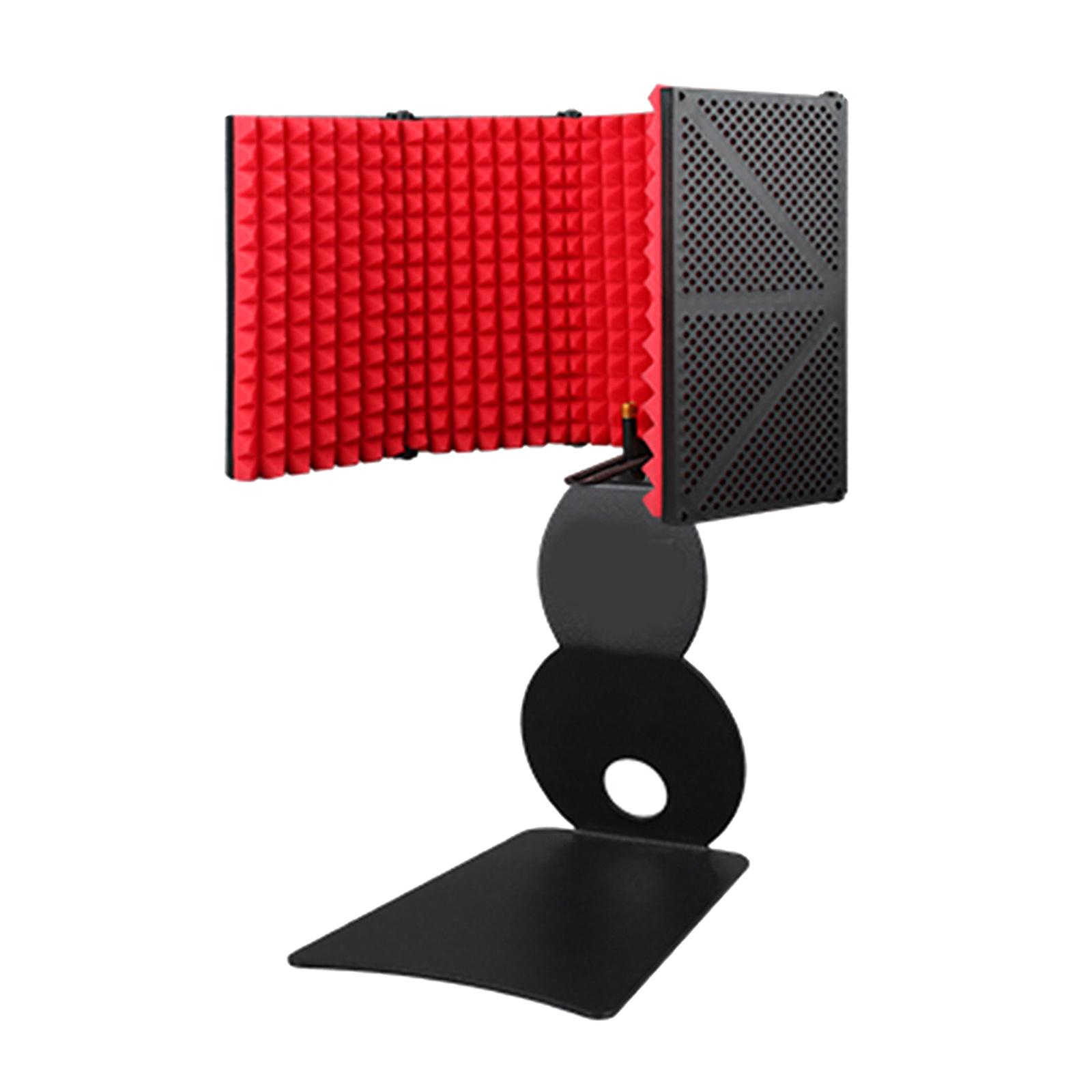 Escudo de aislamiento con soporte, micrófono, Reflector de espuma de amortiguación de sonido para: 5 Panels with Holder