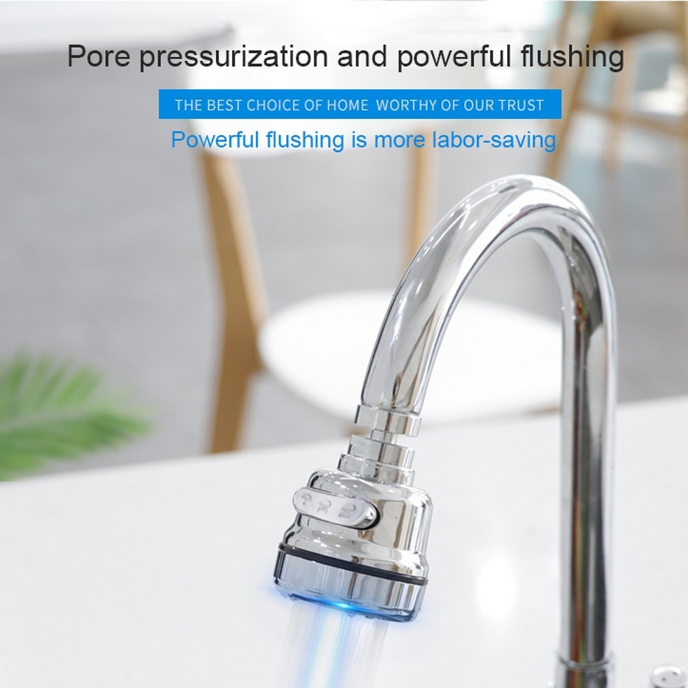 Three-speed Adjustment of Pressurized Water-saving Rotary Nozzle, Universal Bubbler, Faucet Shower, Splash-proof Nozzle