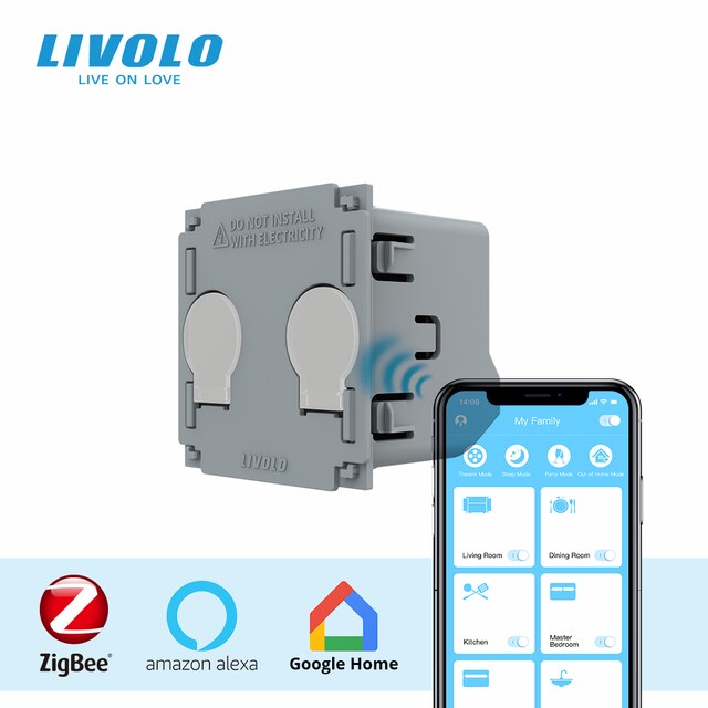 LIVOLO Basis Von Touchscreen ZigBee Schalter, DIY 1 Weg Acessories Schalter, Ohne Platte &Ampere; Tafel, für Ersatz, DIY Produkte Radomly: 2Gang