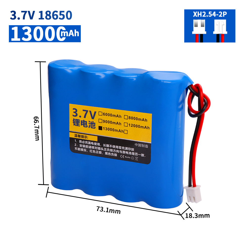 3.7V 7.4V 11.1V 12V 18650 9000mAh met draden Lithium ion oplaadbare batterij voor Bluetooth Speaker zonne-koplampen accessoires