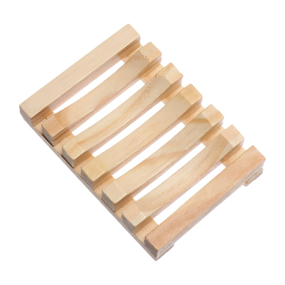 1 pièces en bois savon plateau égouttoir savon vaisselle porte-savon bain douche savon support boîte de rangement Drain bambou boîte salle de bain fournitures: 6