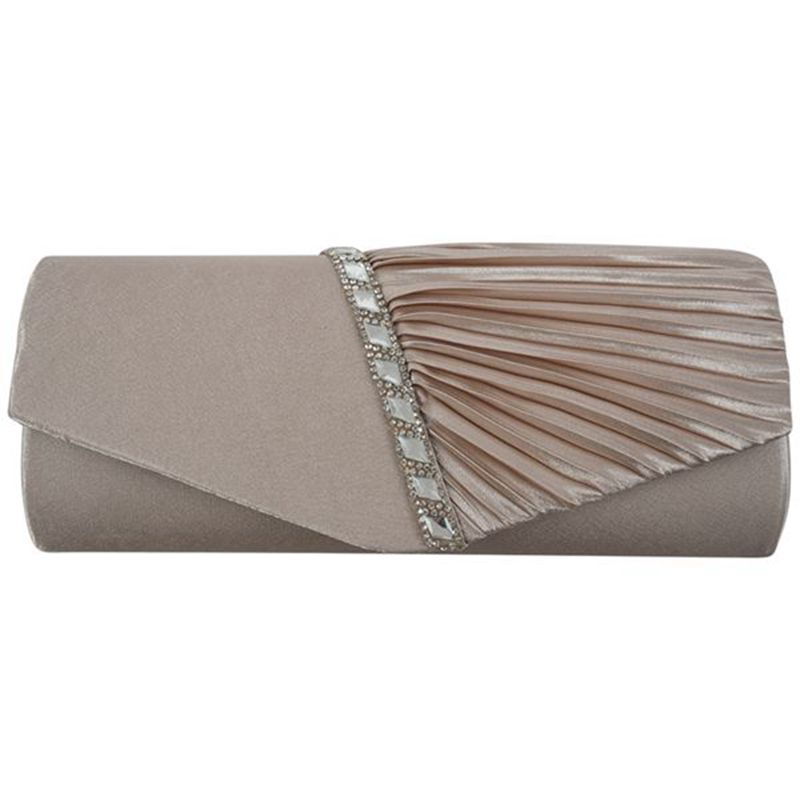 Damen Diamant Rüsche Party Prom Braut Abend Umschlag Hochzeit Kleid Abendessen Clutch Bag, LY6682 rot