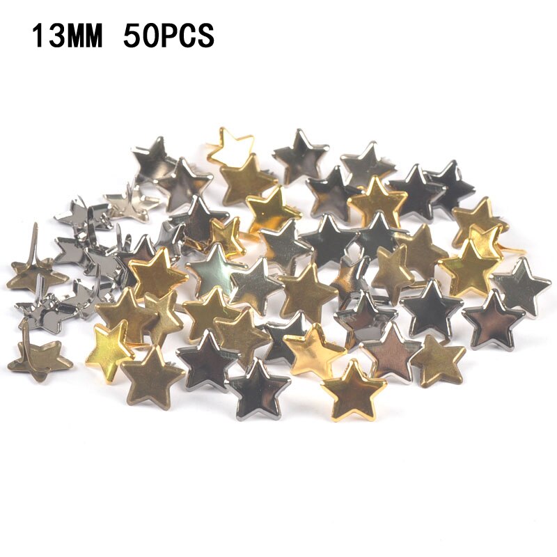Tachuelas de Metal con forma de corazón y estrella de colores, artesanías, adornos para álbum de recortes, sujetadores, accesorios de decoración hechos a mano: C1513 50pcs
