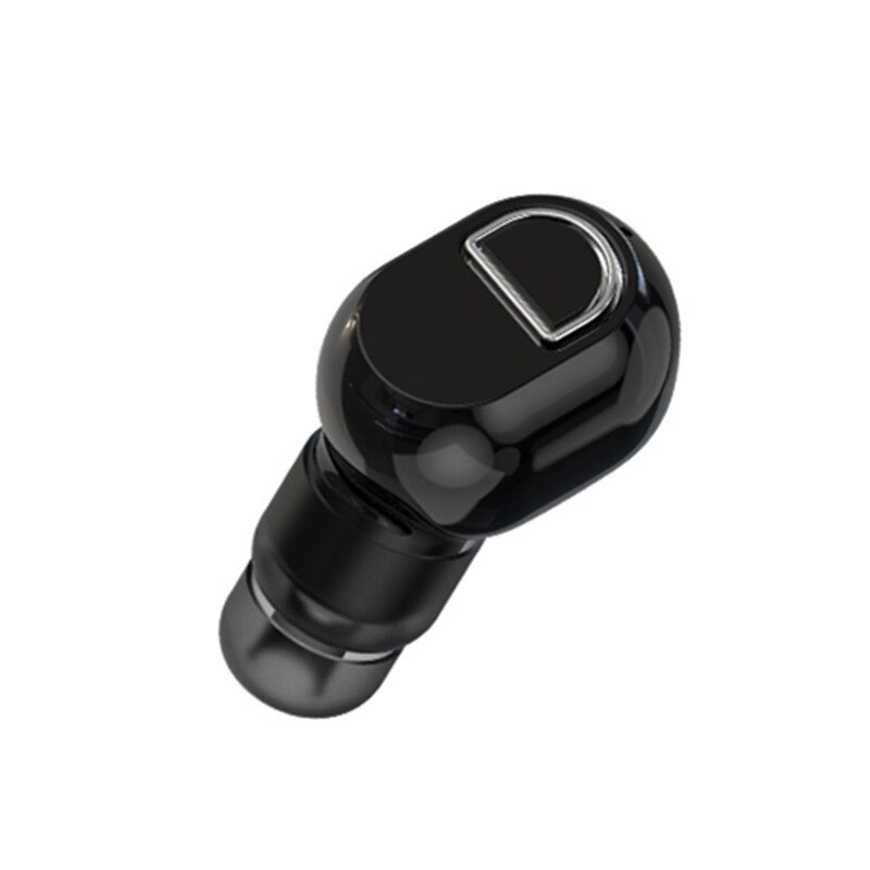 Mini trådløs håndfri bluetooth øretelefon 5.0 stereo in-ear headset med mikrofon sport kører musik øretelefoner til smartphone: Enkelt sort