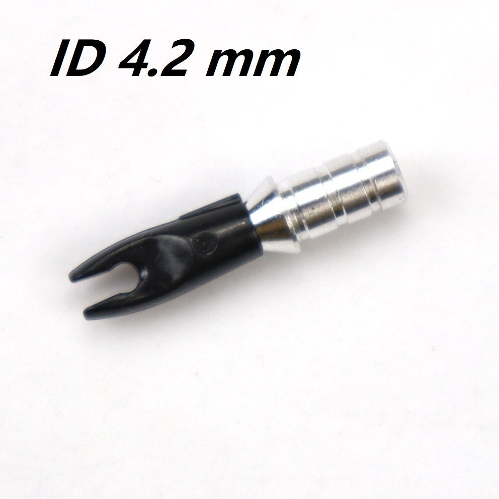 36pcs Arrow Pin Nocks Arrow Nock +Aluminum Pin For 4.2 mm 6.2 mm Carbon Arrow Shaft DIY Archery Accessories: ID 4.2 mm black