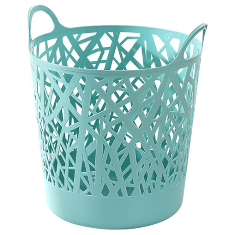 Imitation Rattan Laundry Basket, Plastic Folding Storage Basket, Household Laundry Basket, Bedroom Storage Bucket: green