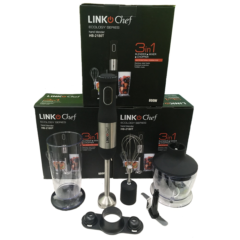 LINKCHEF 800W HEAVY DUTY 3 IN 1 WITH 500ml CHOPPER 800ML BEATER CUP STICK HAND BLENDER