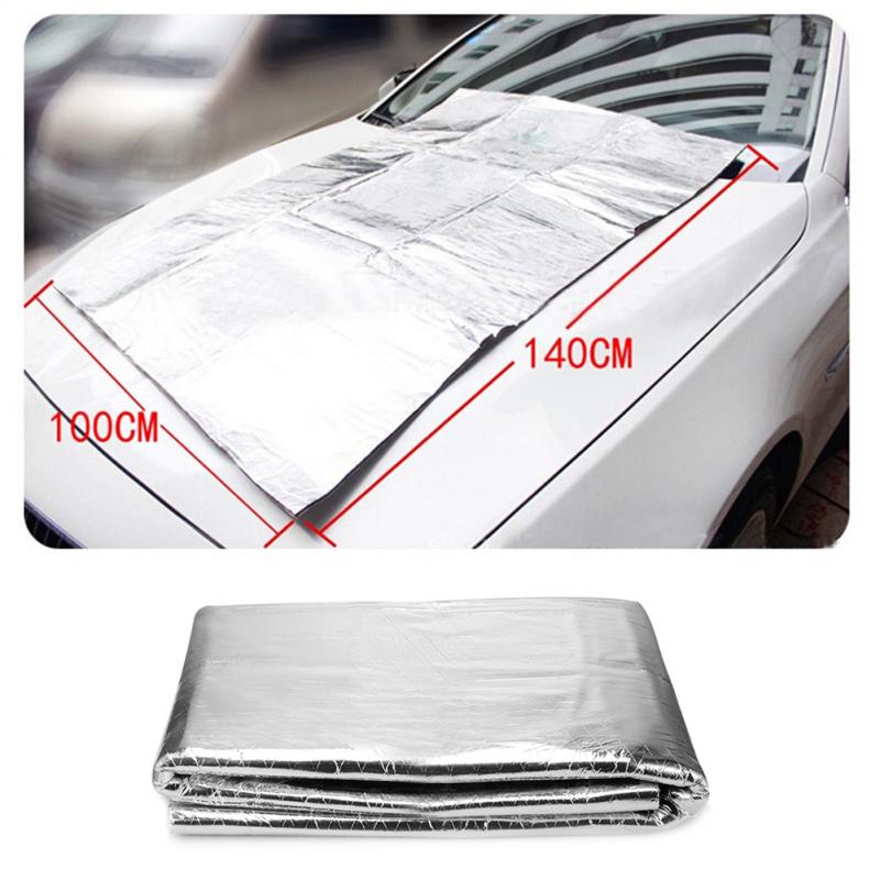 Tapete de calor para cortafuegos de motor de capó de coche, alfombrilla de escudo de aislamiento acústico, pegatina de papel de aluminio amortiguadora, accesorios para coche