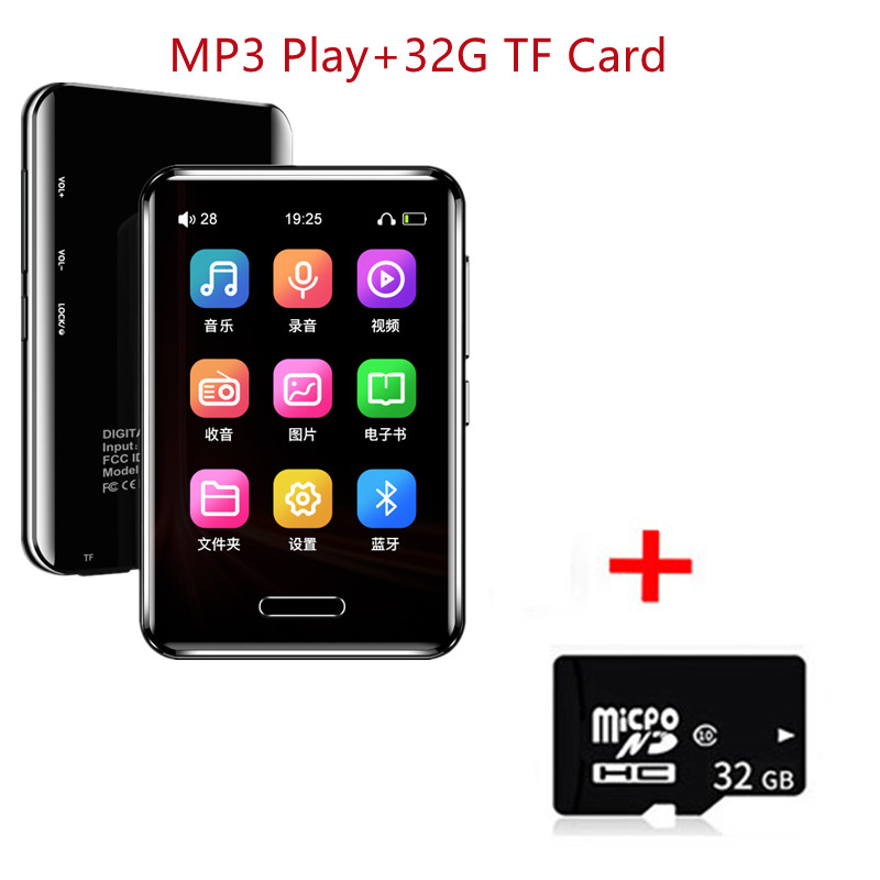 KLW-REPRODUCTOR DE vídeo y música Mp3 MP4, pantalla táctil a Color TFT de 2,8 pulgadas, sin pérdidas, Altavoz Bluetooth incorporado, memoria Flash, Radio FM: With 32G TF Card / Build in 8GB