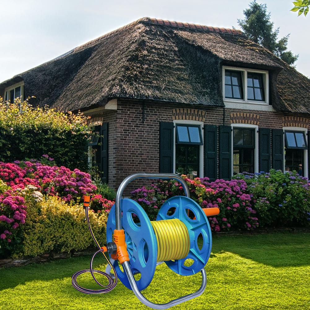 Portable 20m 30m 40m Household Garden Water Hose Reel Cart Pipe Storage Car Washer PipeHose Winding Tool Rack Holder