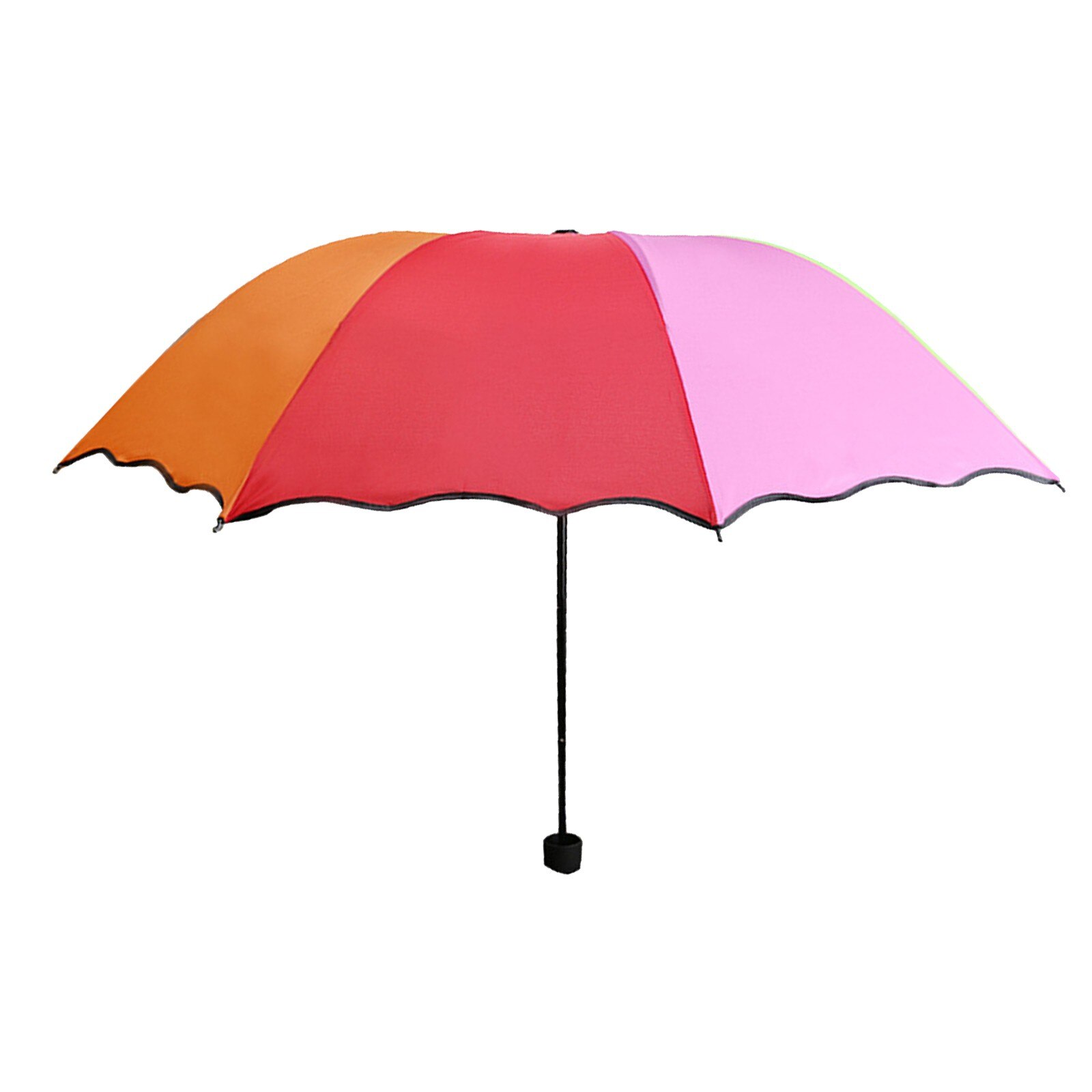 Rainbow Color Umbrella Manual Folding Ruffle Multicolor Tri-folding Children Reverse Weatherproof Umbrella