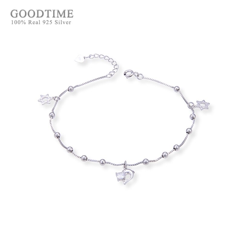 Mode Vrouwen Enkelband 925 Sterling Zilveren Verse Zeshoekige Dolfijn Vorm Enkelbandje Aan Dame Meisje Decoratie Sieraden Voet Accessoires