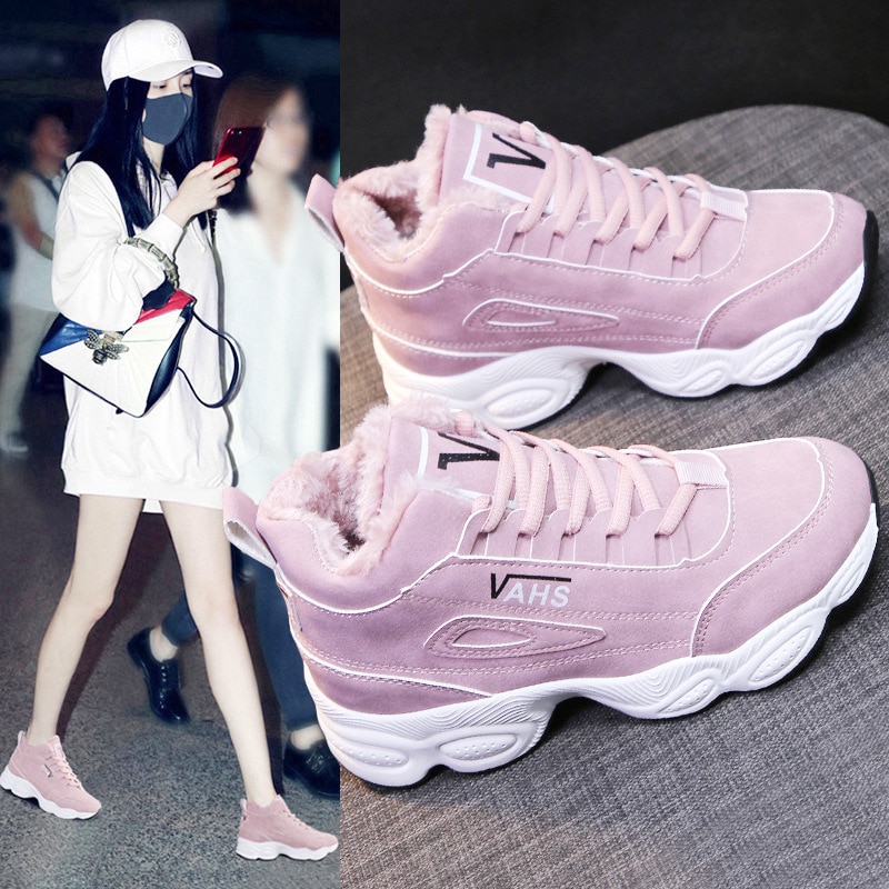 Koovan, botas de algodón para mujer, nueva tendencia , Otoño Invierno, cálidos, zapatos mujer estudiantes, plataforma, zapatillas deportivas para mujer