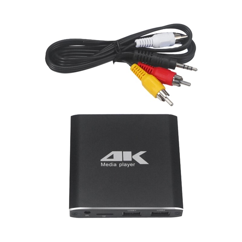 MINI lecteur multimédia 4K Full HD 1080P avec prise en charge SD/USB/HDMI/AV/lecture automatique 4K UHK H.265/H.264/VP9 (prise ue)