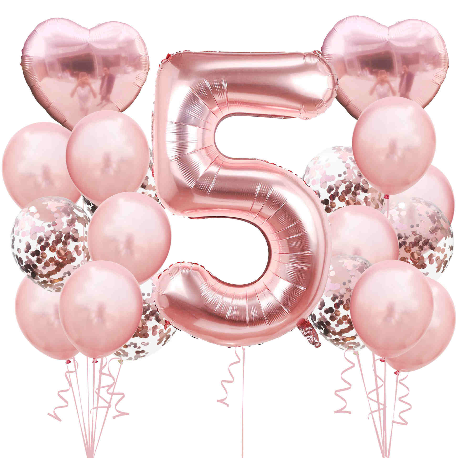 19pcs/set Birthday party air helium digital balloon number happy birthday party ornament kid balloon birthday balloons: E