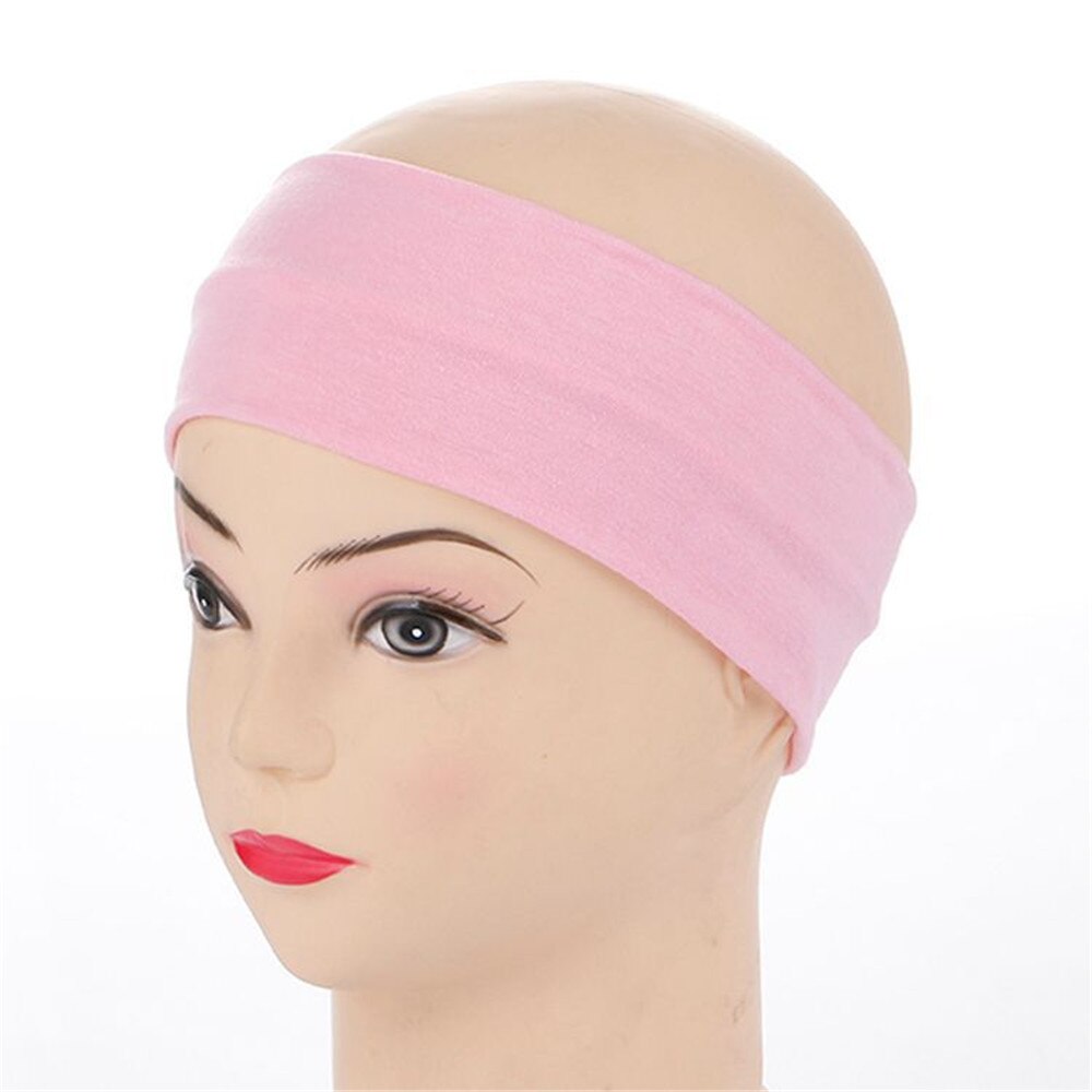 1 pc Sweat Absorb Soft Wide Cotton Elastic Headband Running Yoga Stretch Hairbands Women Girls Colorful Sports Headband