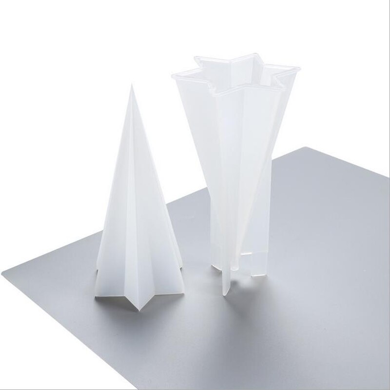 DIY Hexagonal Cone Silicone Mold, Pentagonal Cone Mold, Flexible, Transparent Clear Molds for Casting with Resin, Cement, Candle