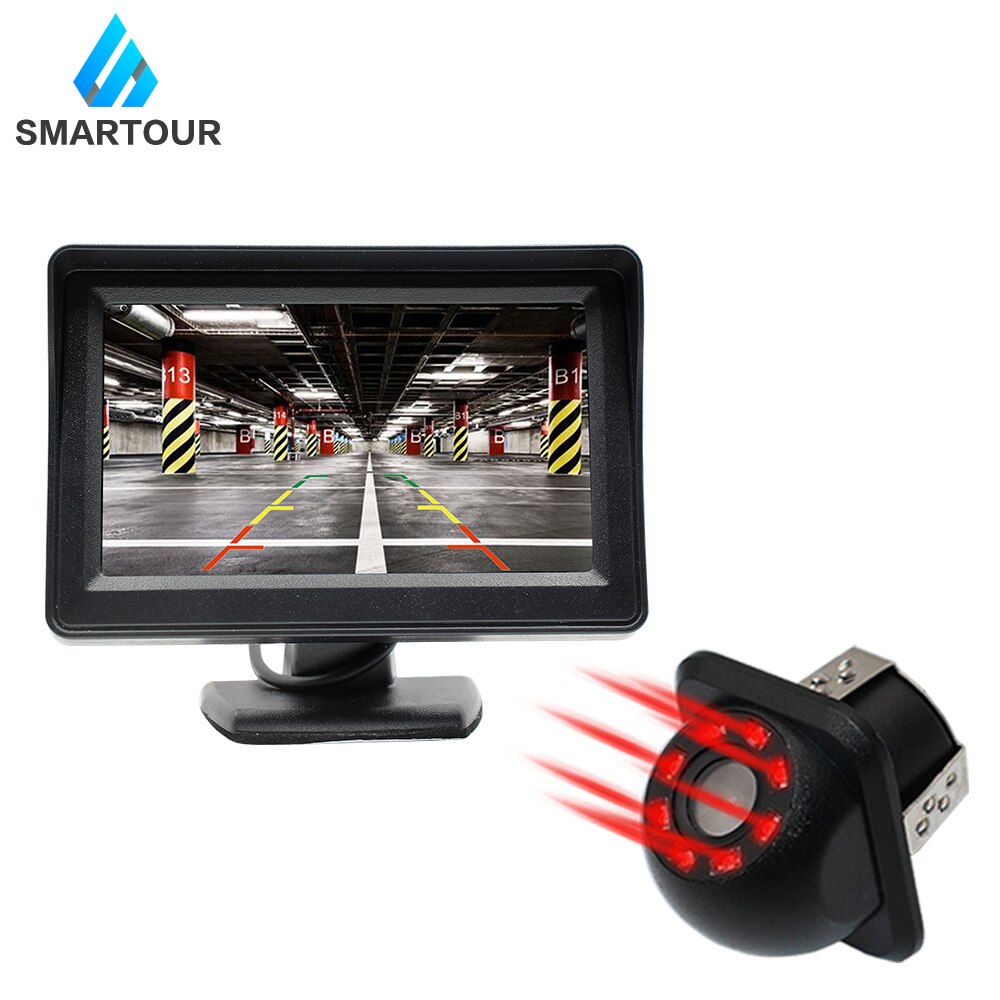 Smartour bil backkamera infraröd mörkerseende bakåtkamera automatisk parkeringsmonitor video backup kamera trådlös: Gul