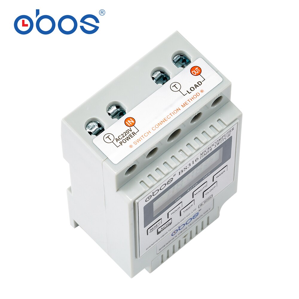 OBOS KG316 25A Intelligent Microcomputer Programmable Electronic Timer Time Switch Relay Controller AC220V DC12V