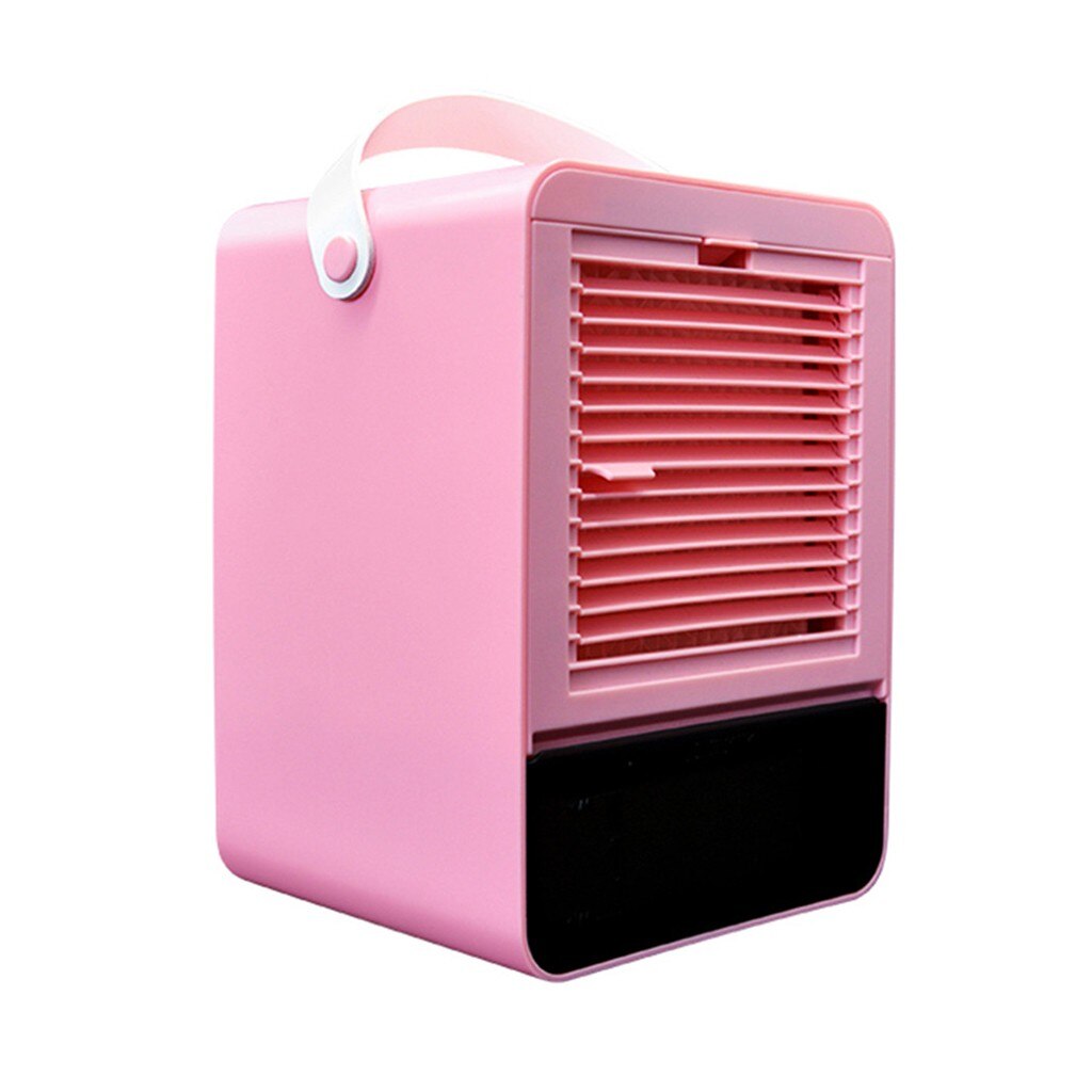 Mini Portable Air Conditioner Home Air Conditioning Portable Water Cooling Fan Mini Home Usb Charging Cooler Fan #z: Pink