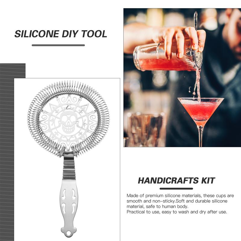 1pc Stainless Steel Cocktail Strainer Ice Strainer for Bartenders