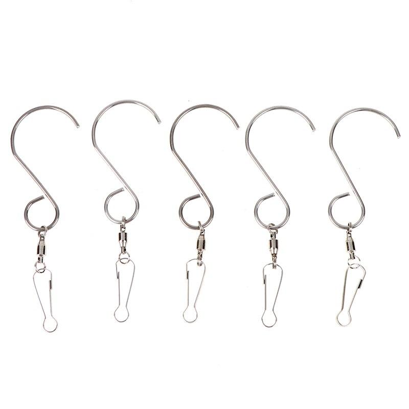 5Pcs Spinning Swivel S-Hooks For LED Solar Color Changing Wind Chimes S Shaped Wall Hangers Multi-Purposes Rotatable Hook