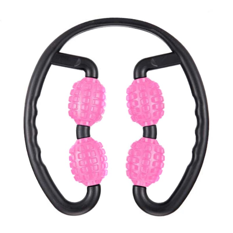 U Shape Trigger Point Massage Roller for Arm Leg Neck Muscle Tissue Fitness Gym Yoga Pilates Sports 4 Wheel Blocks Yoga Roller