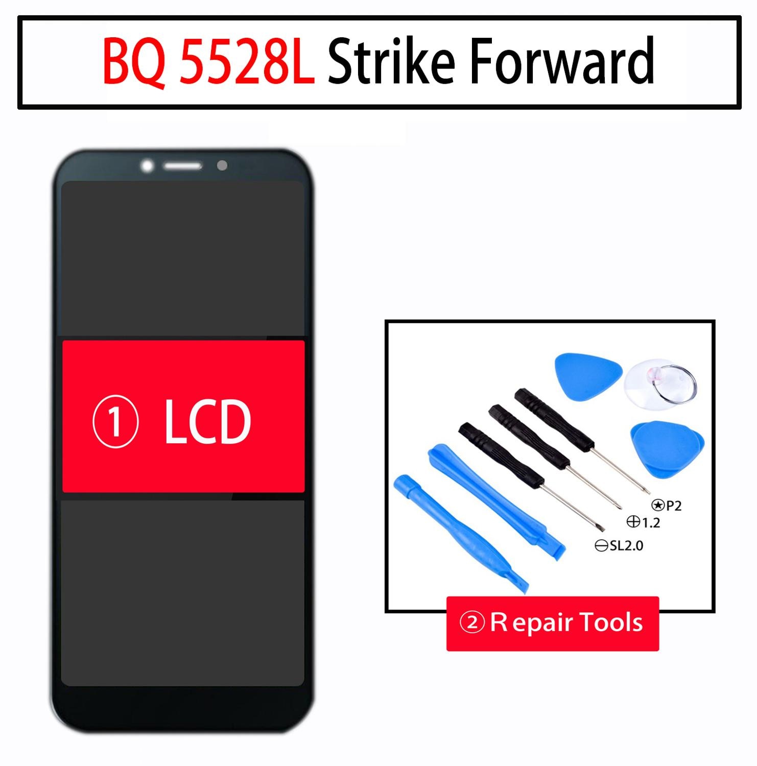 5,45 "para BQ 5528L Strike Forward LCD BQ-5528L BQ 5528 pantalla y pantalla táctil + conjunto de herramientas digitalizador