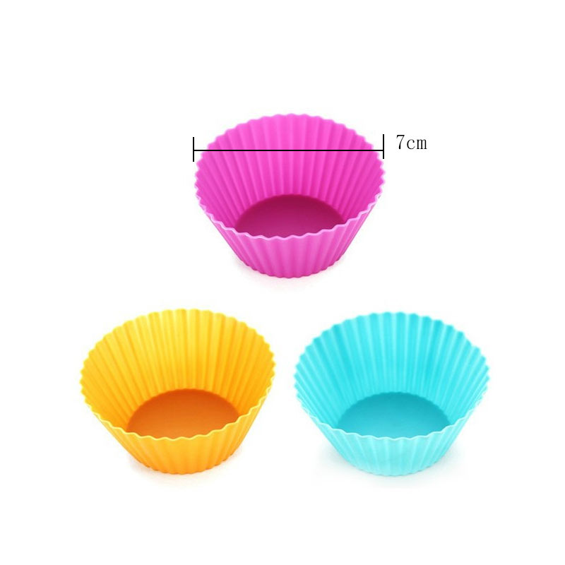 12 stuks siliconen cake cupcake cup cake tool bakvorm siliconen bakvorm cupcake en muffin cupcake voor doe-het-zelf in willekeurige kleur