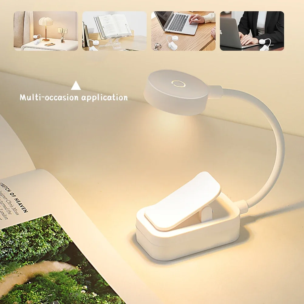 Mini Clip Boek Lamp Led Tafellamp Oogbescherming 3 Kleuren Batterij Aangedreven Usb Nachtlampje Draagbare Bed Student Leeslamp