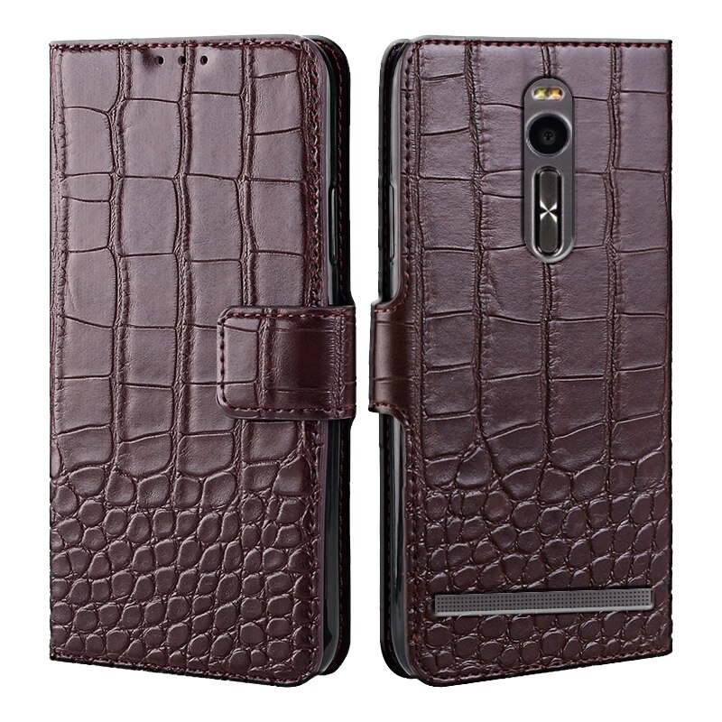 Leather Case for Asus Zenfone 2 ZE551ML ZE550ML Z008D Z00AD Z00ADA Z00ADB Cover Case Wallet Flip Coque Card Slot Soft Coque: ZE550ML / 6Brown