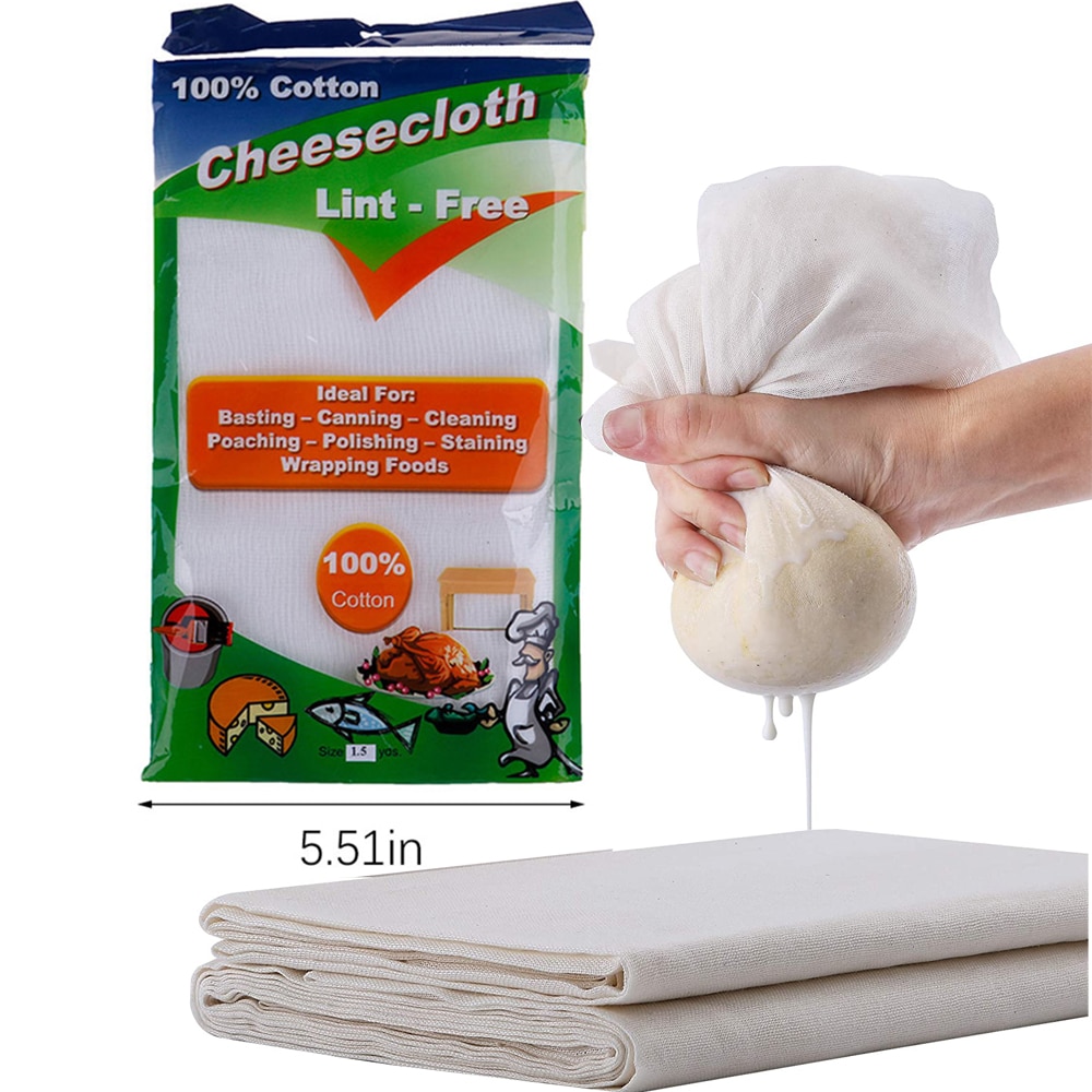 Cotton Gauze Cheesecloth Fabric Reusable Ultra Fine Muslin Cloth for Straining, Cooking, Cheesemaking, Baking gauzeCheese Grate
