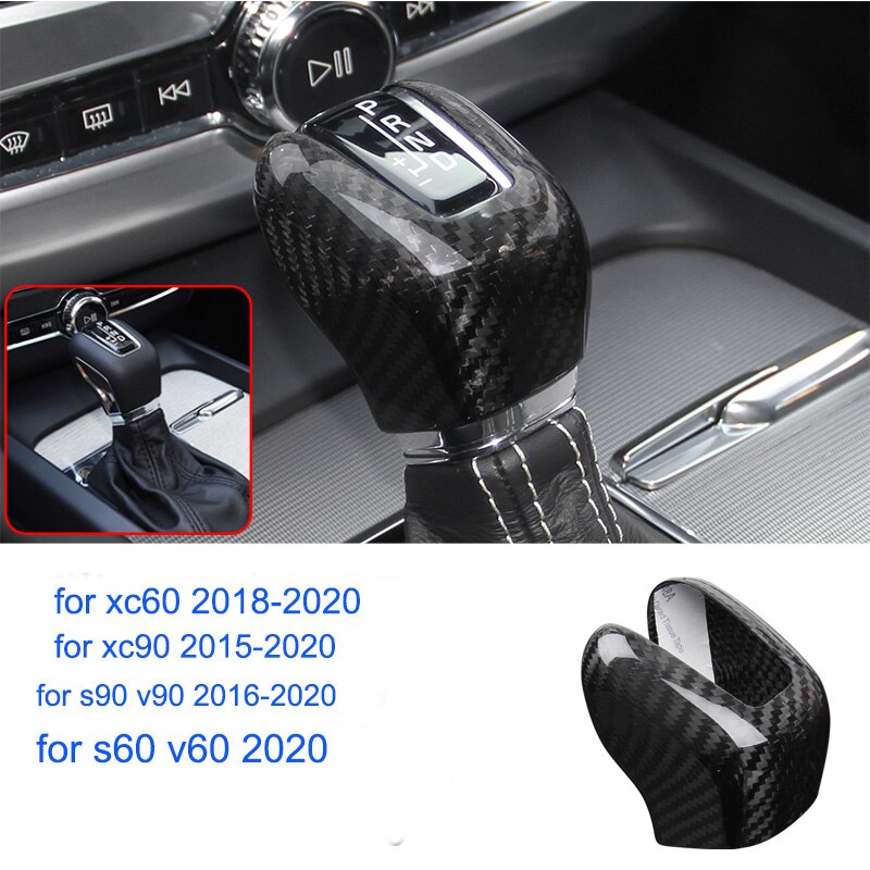 Für volvo S60 XC60 V60 V40 S80 S90 XC90 V90 Kohlenstoff faser aufbringen getriebe schalthebel einstellen getriebe griff Auto zubehör