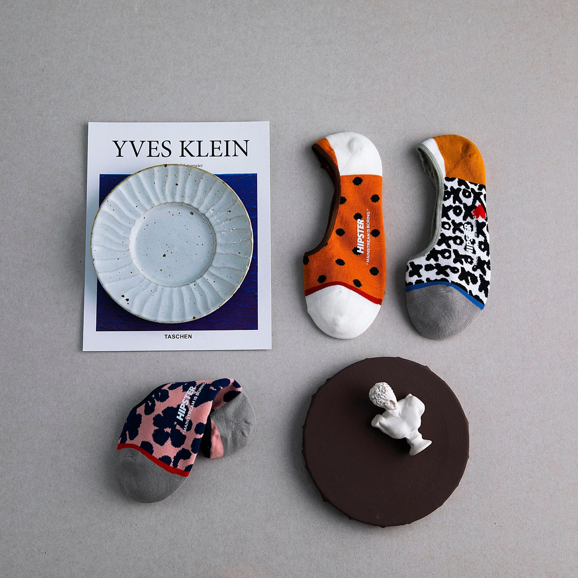 Lente En Zomer De Originele Retro Tint Persoonlijkheid Jacquard Onzichtbare Sokken Slippers Liefhebbers Silicagel Antislip Boot sokken
