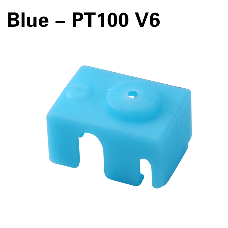 Für V6/MK7 MK8 MK9/MK10/Volnaco Silikon Socken Heizung Block Hotend Protector Isolierung Abdeckung Für 3D drucker Heißer Ende Wärme Block: Blue- PT100 V6