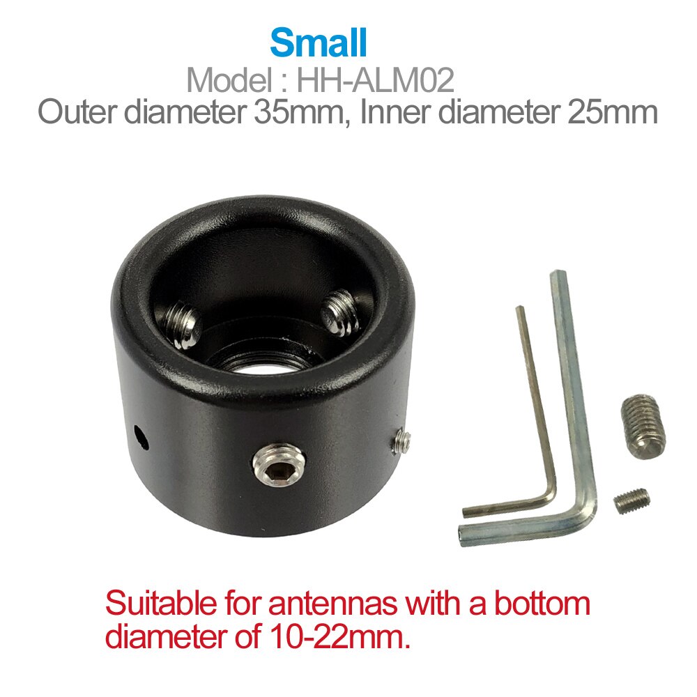 Hoge Gekwalificeerde Auto Antenne Vergrendeling Mount Anti-diefstal Apparaat Gesp Ring Lock Antenne en Beugel Base HH-ALM01: Small HH-ALM02