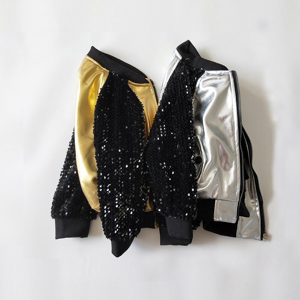 Baby Boy Jacket Fuax Leather Jacket For Girls Sequin Jacket Brand Clothes Girls Coat Boy Children Clothing Autumn Jacket 2019New