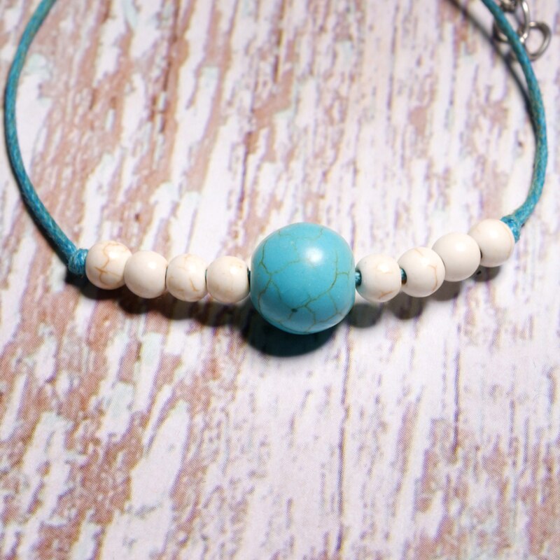 MOND MÄDCHEN Natürliche Quarz Hülse Fußkettchen Boho Yoga Seestern Lotus Freundschaft Sommer Fußkettchen für Frauen Schmuck