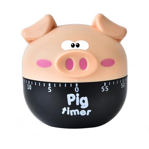 Cartoon Pig Shaped Kitchen Cooking Timer Countdown Machinery Dial Alarm Clock: Khaki