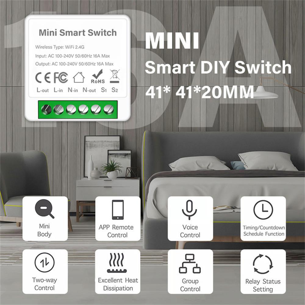 Tuya Zigbee/Wifi 1/2/3/4CH MINI inteligentny przełącznik dwukierunkowe sterowanie bezprzewodowy włącznik światła inteligentna automatyka domowa za pośrednictwem Alexa Google Home