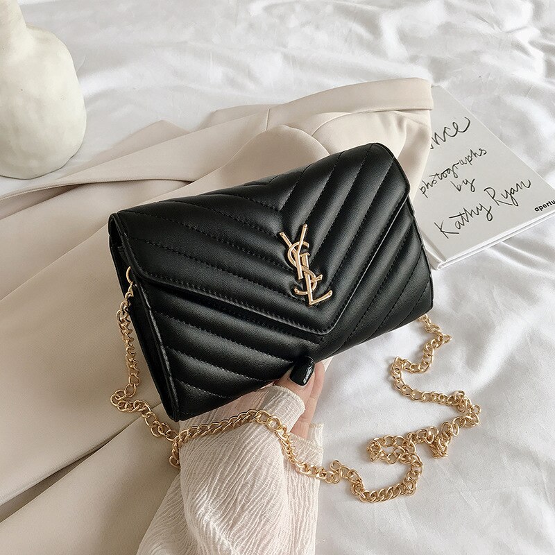 Nova marca de luxo bolsa de corrente feminina um ombro mensageiro saco moda estilo ocidental carteiro saco elegante diamante mini: Black