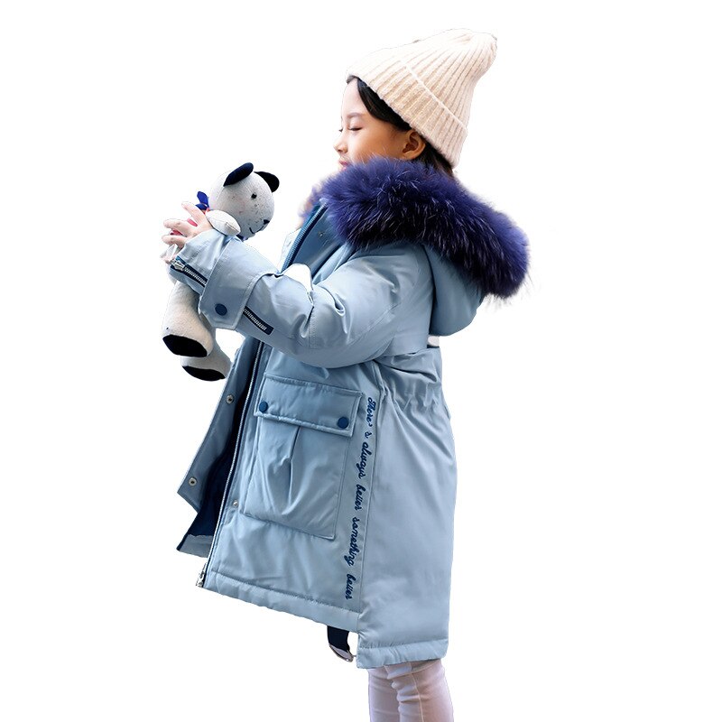 Chaqueta rusa de invierno para niñas, abrigos de invierno para niños, chaquetas de plumas, abrigo de piel con capucha, abrigo de 3 a 14 años, Parka para niñas adolescentes