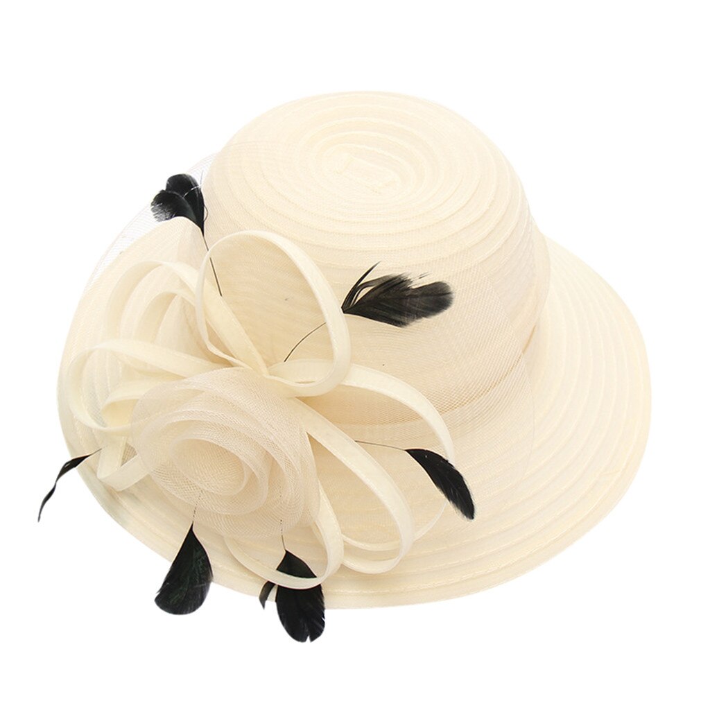 Naisten kirkko kentucky daily cap fascinator morsiamen teekutsut häähattu persoonallisuus vapaa antelias viehättävä: Beige 2
