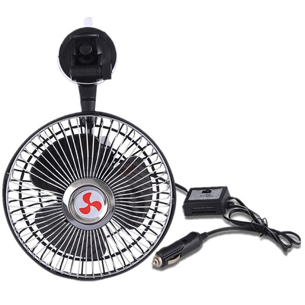 6 Inch Suction Cup Car Fan 12V/24V Small Fan Powerful Mini Portable Large Truck Electric Fan Car Supplies