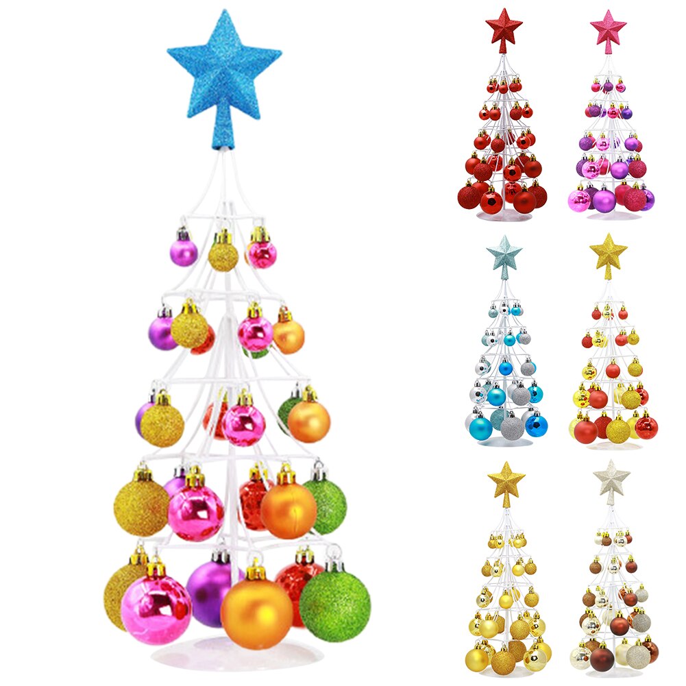 Party Supplies Layout Tree Top Star Decoration Craft Mini Home Christmas Ornament Ball Tower Exquisite Year