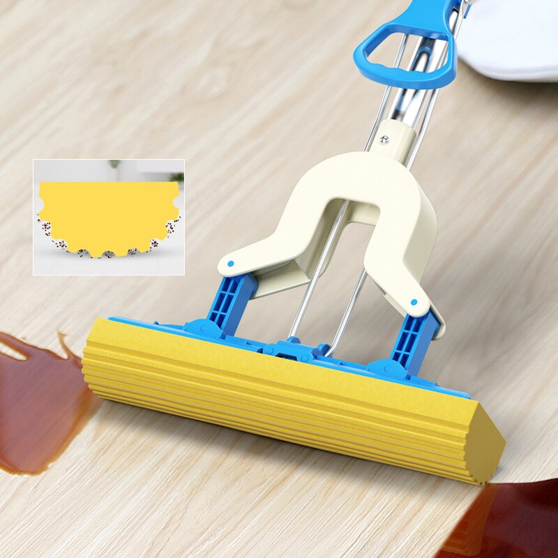 Klemtype sterke automatische absorberende spons dweil roestvrijstalen handvat microvezel pad vloerreinigingsdweil schoonmaakgereedschap voor thuis